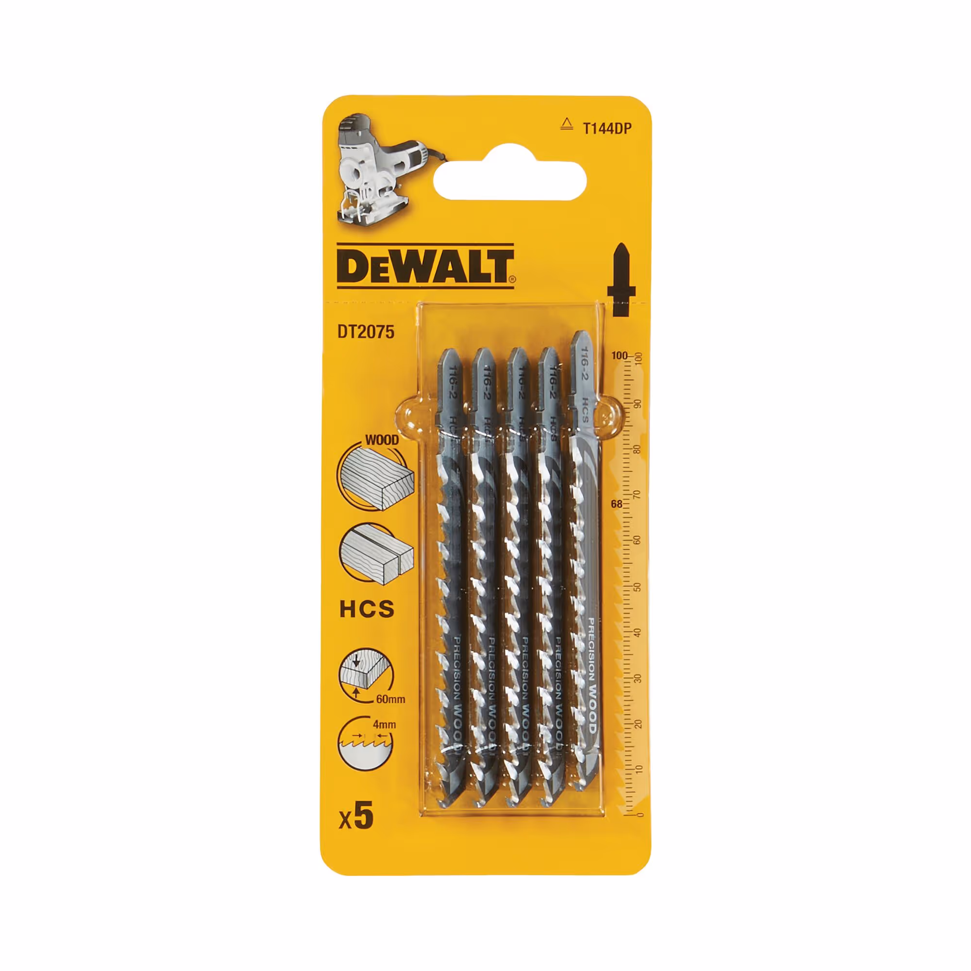 Lame de scie sauteuse bois HCS profondeur de coupe < 50 mm attache T. Coupe rapide, droite