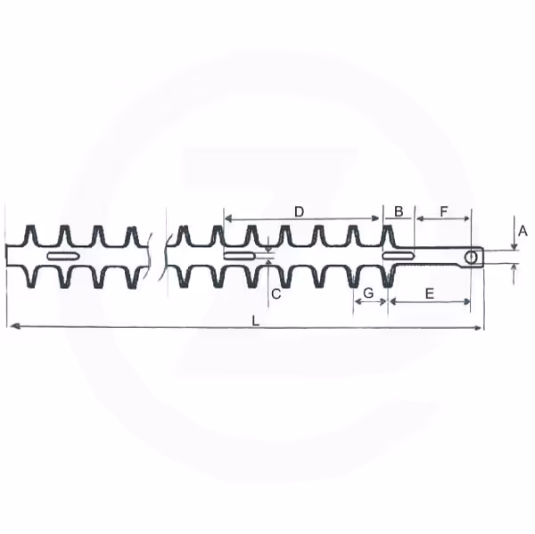 Lame sup. taille-haies 634 mm