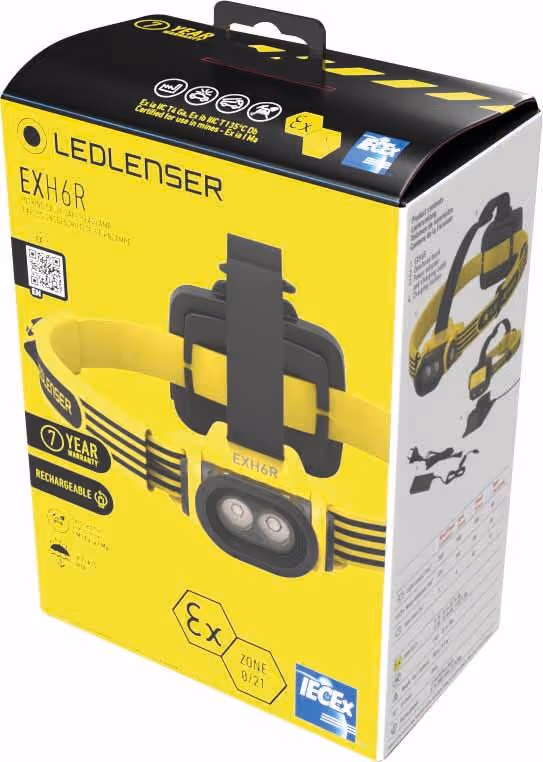 LAMPE FRONTALE LED EXH6R 220 LUMENS RECHARGEABLE - ATEX ZONE 2