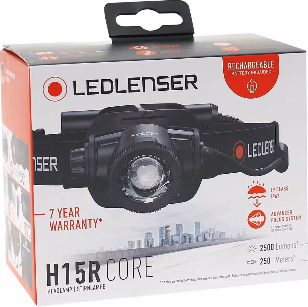 LAMPE FRONTALE LED H15R CORE 2500 LUMENS RECHARGEABLE - FOCUS
