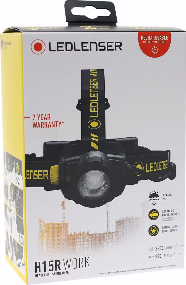 LAMPE FRONTALE LED H15R WORK 2500 LUMENS RECHARGEABLE