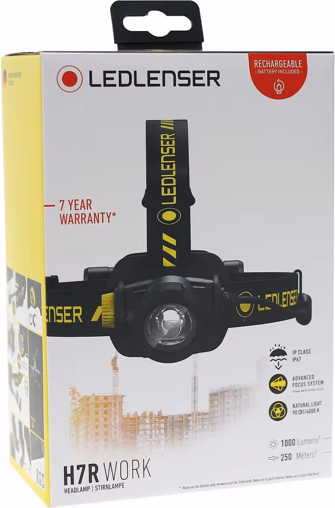 LAMPE FRONTALE LED H7R WORK 1000 LUMENS RECHARGEABLE
