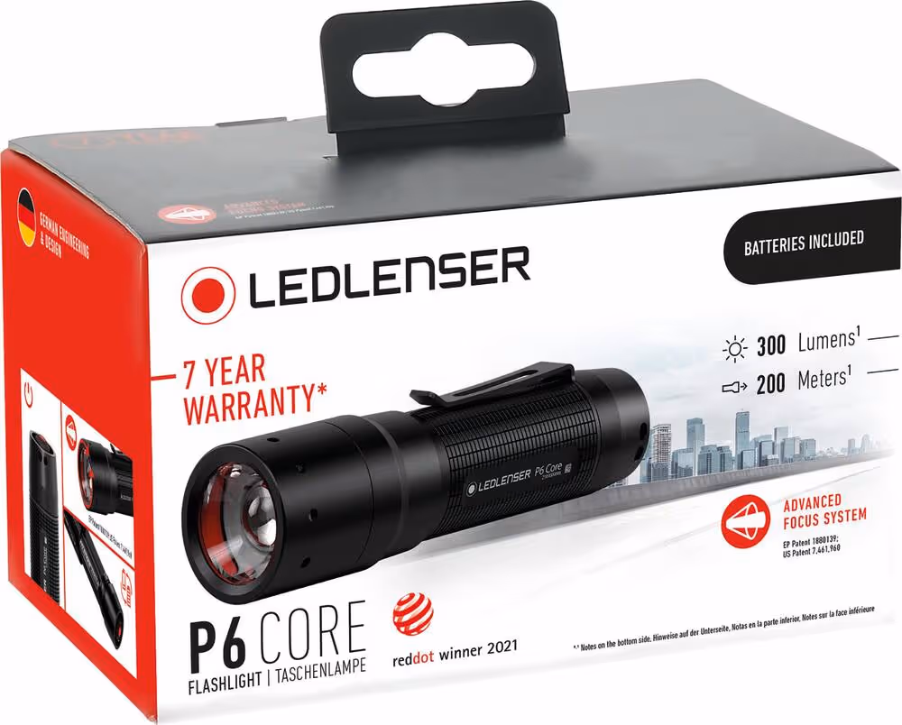 LAMPE TORCHE LED P6 CORE 300 LUMENS RECHARGEABLE - FOCUS
