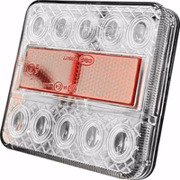 LANTERNE 4 FONCTIONS CARREE A LEDS BLANC/ROUGE