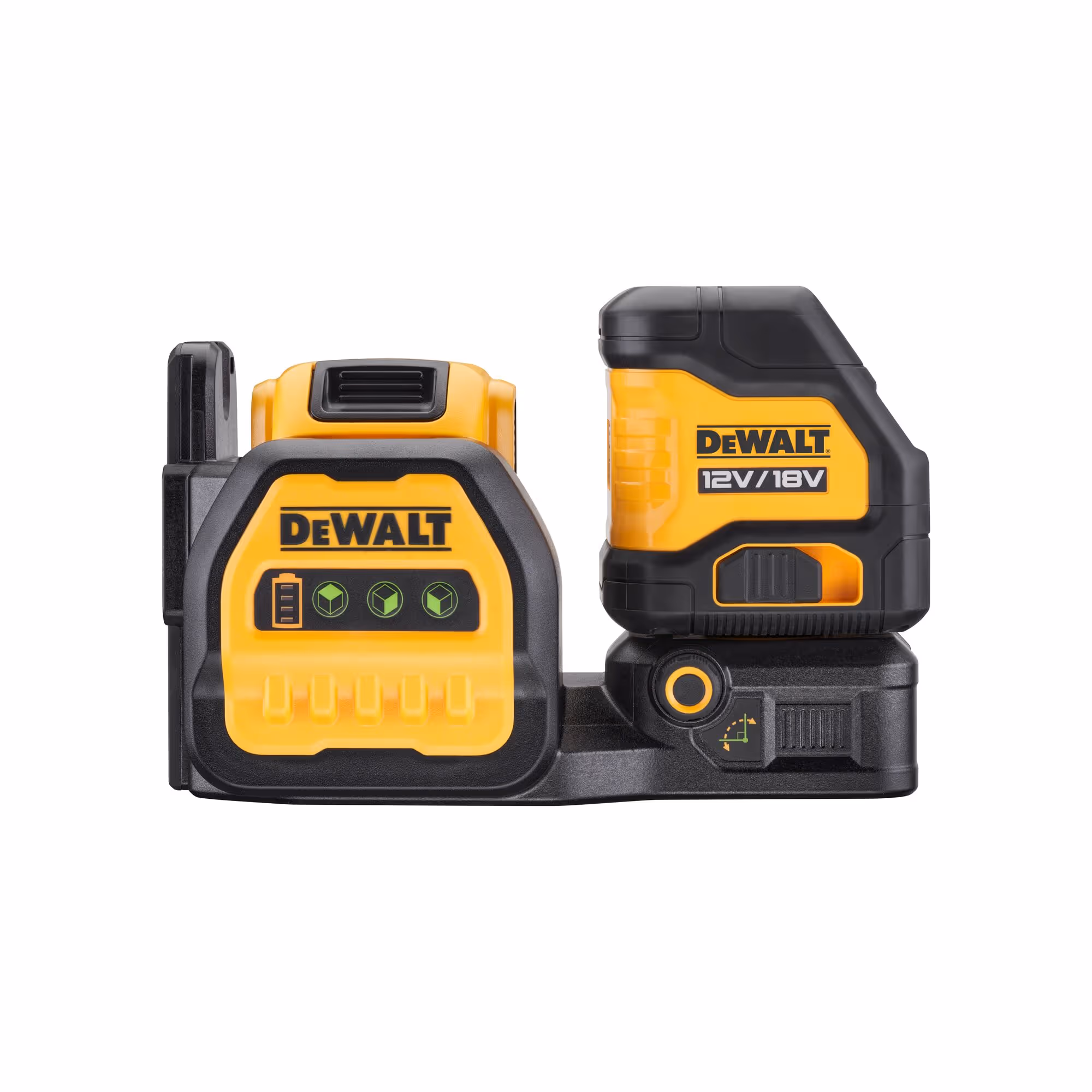 Laser croix XR 12 V / 18 V 2 Ah Li-Ion - faisceau vert - type de lignes : 1 x horizontale, 1 x verticale / portée (avec cellule de détection) (m) : 85 (100) - 1 batterie XR 18 V 2 Ah, chargeur, support mural, cible, coffret TSTAK