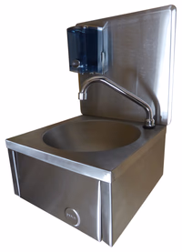 Lave mains inox cde b.poussoir