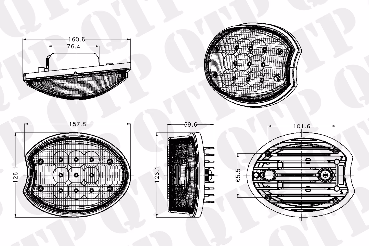LED High Beam Oval Corner Lights