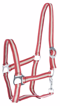 Licol nylon Hippo, Cob bordeaux/beige