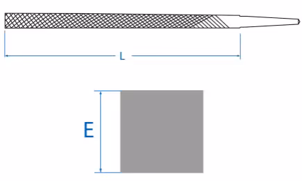 Lime carré de 250mm sans manche