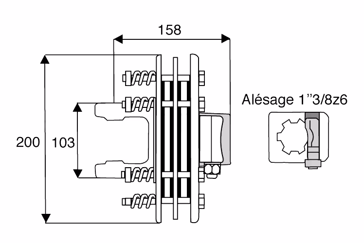 Limiteur à friction 1"3/8 6 can.Cr. 36x89