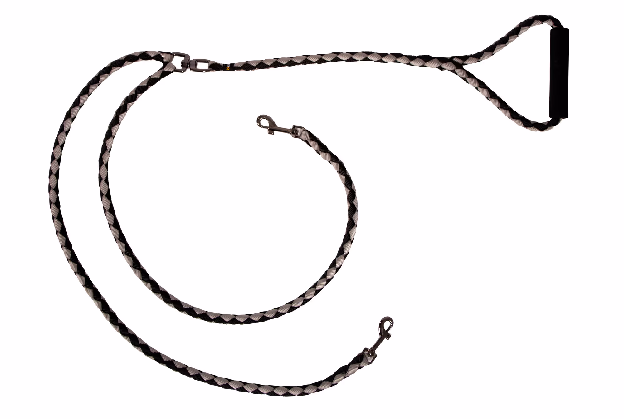 Longe double noir/gris, 140cm, 12mm