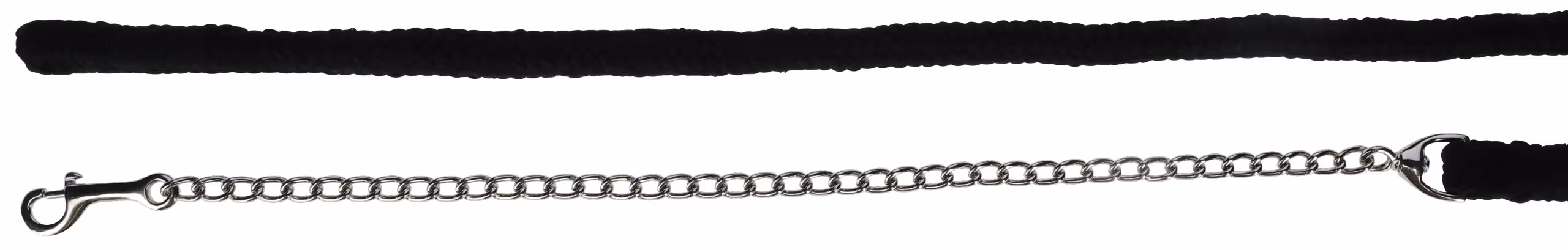 Longe tressée coton ac chaîne noir
