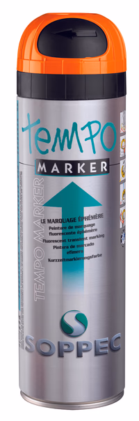 Lot 12x10100 aerosol traceur chantier orange fluo -temporaire 5 a 15 jours