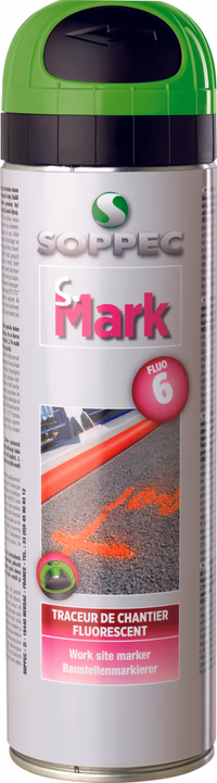 Lot 12x10108 aerosol traceur chantier vert fluo 500ml - s mark