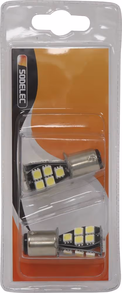 LOT 2 LAMPES POIRETTE 18 LED BLANCHES 12V 3W