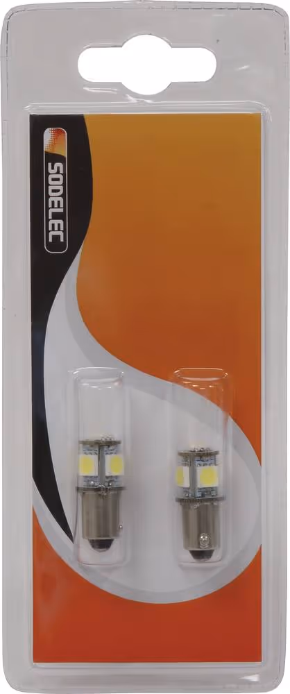 LOT 2 LAMPES TEMOIN 5 LED BLANCHES 12V 1.5W BaY9s