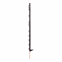 Lot de 10 Piquets noir en plastique recyclé 1,05 m 10 isolateurs