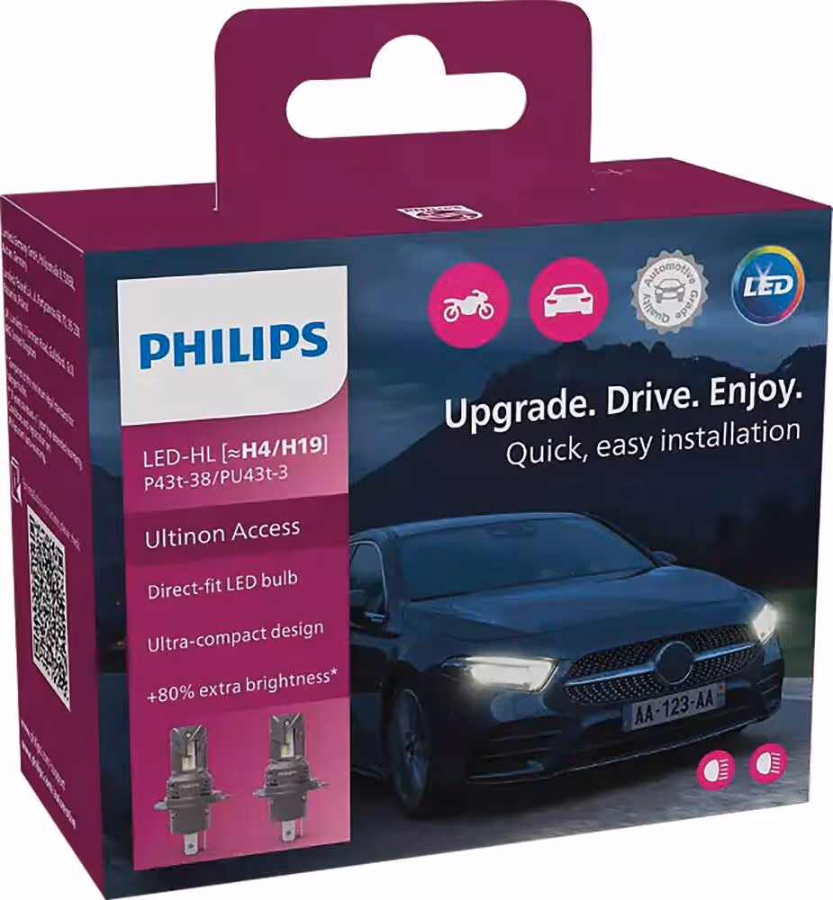 LOT DE 2 AMPOULES LED H4/H19 ULTINON ACCESS