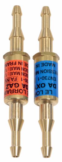 Lot de 2 antiretours pare-flamme oxyène (OX) & acétylène (AD) (ARPF)