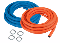 Lot de 2 tuyaux oxyène (OX) & acétylène (AD) Ø 10 mm - 4 m (+ colliers)