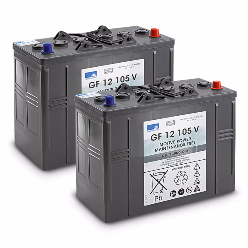 Lot de batteries Gel 2x 12V/105Ah