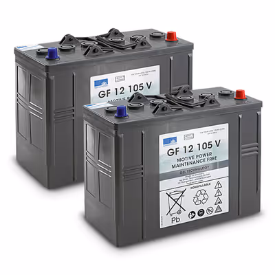 Lot de batteries Gel 2x 12V/105Ah