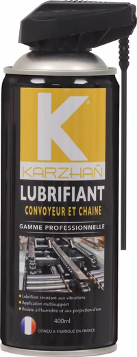 Lubrifiant chaine et convoyeur avec tête 2 jets - aérosol 400ml