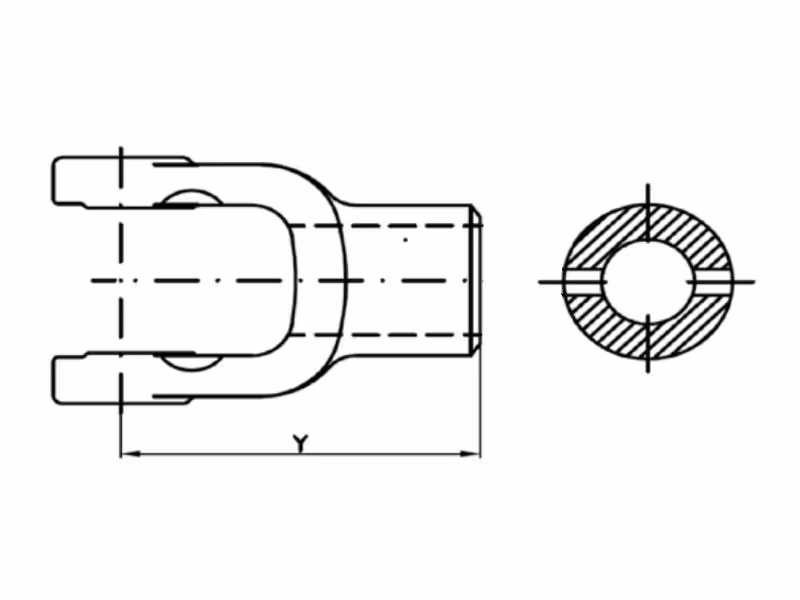 Mâchoire alésée (Taille Croisillon: 30.2 x 92mm) Ø alésage40mm, Ø axe: 13mm. - ref 8.05.42