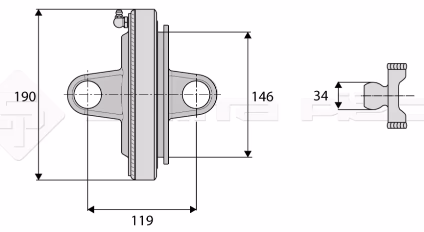 Mâchoire double G8/H8/S8 Cr.30.2x106 mm Bondioli Pavesi 5110L0063