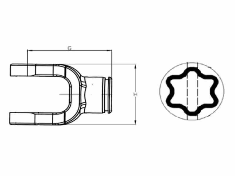 Mâchoires pour tube (Taille Croisillon: 30.2 x 92mm) Profil: Etoilé, Taille: 51 x 37mm, Réf.: S4.