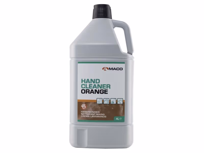 MACO Savon nettoyant pour mains, parfum orange - kit de 2 x 4 litres plus distributeur