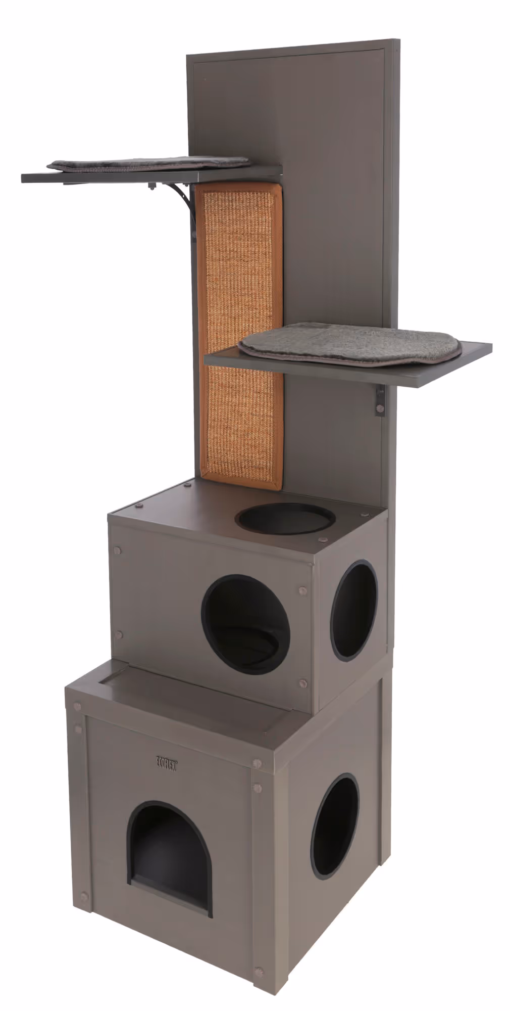 Maison de jeu pour chat ECO 42 x 42 x152,5 cm, gris