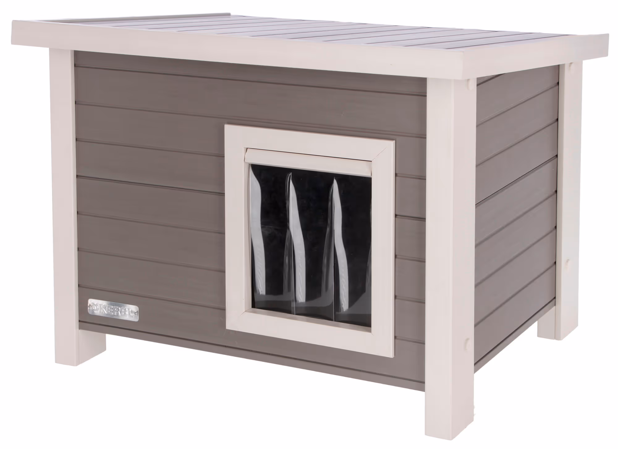 Maison pour chat ECO Eli gris/blanc, 57X45X43cm