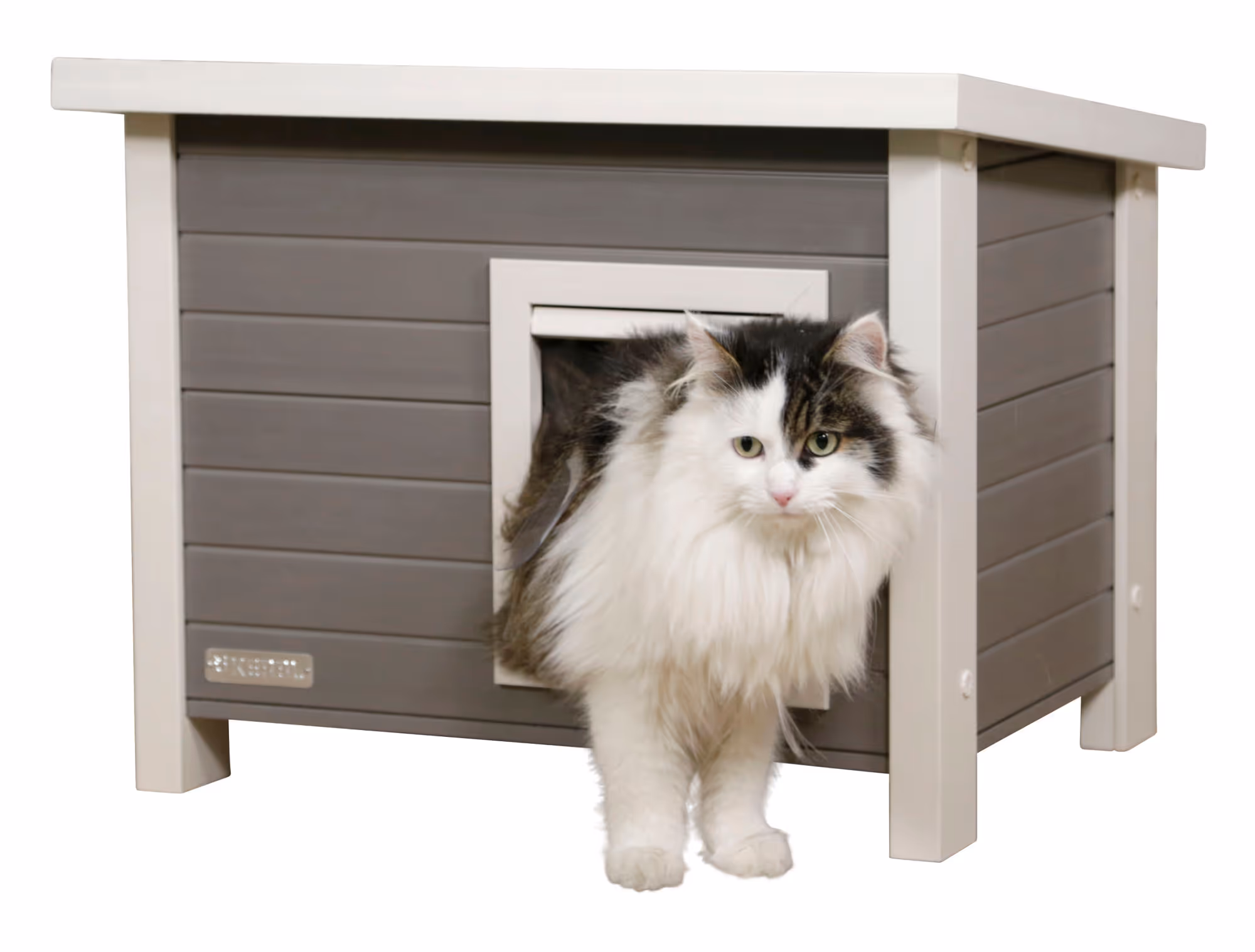 Maison pour chat ECO Eli gris/blanc, 57X45X43cm