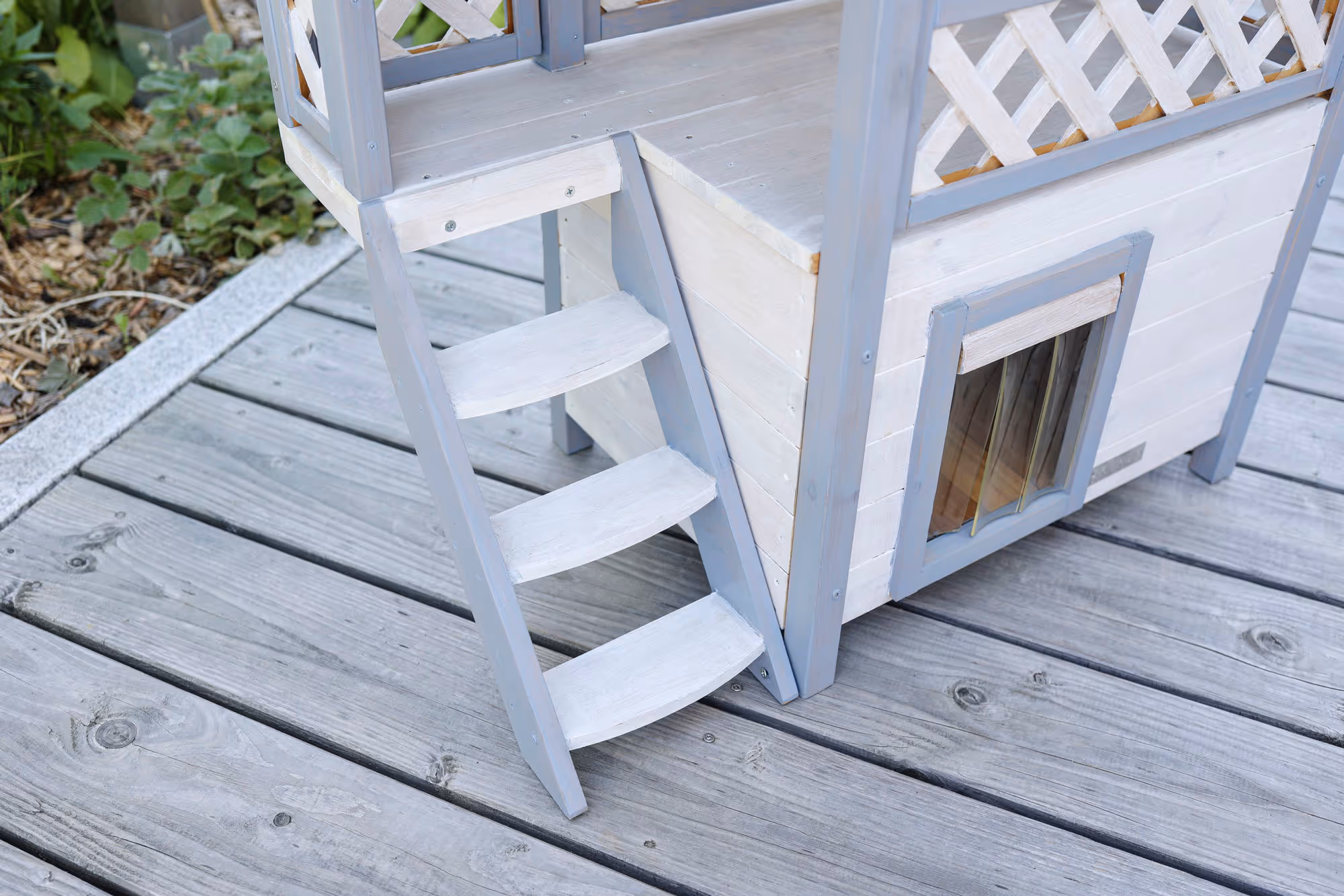 Maison pour chat Lodge Ontario gris clair/rouge, 77X50X73cm