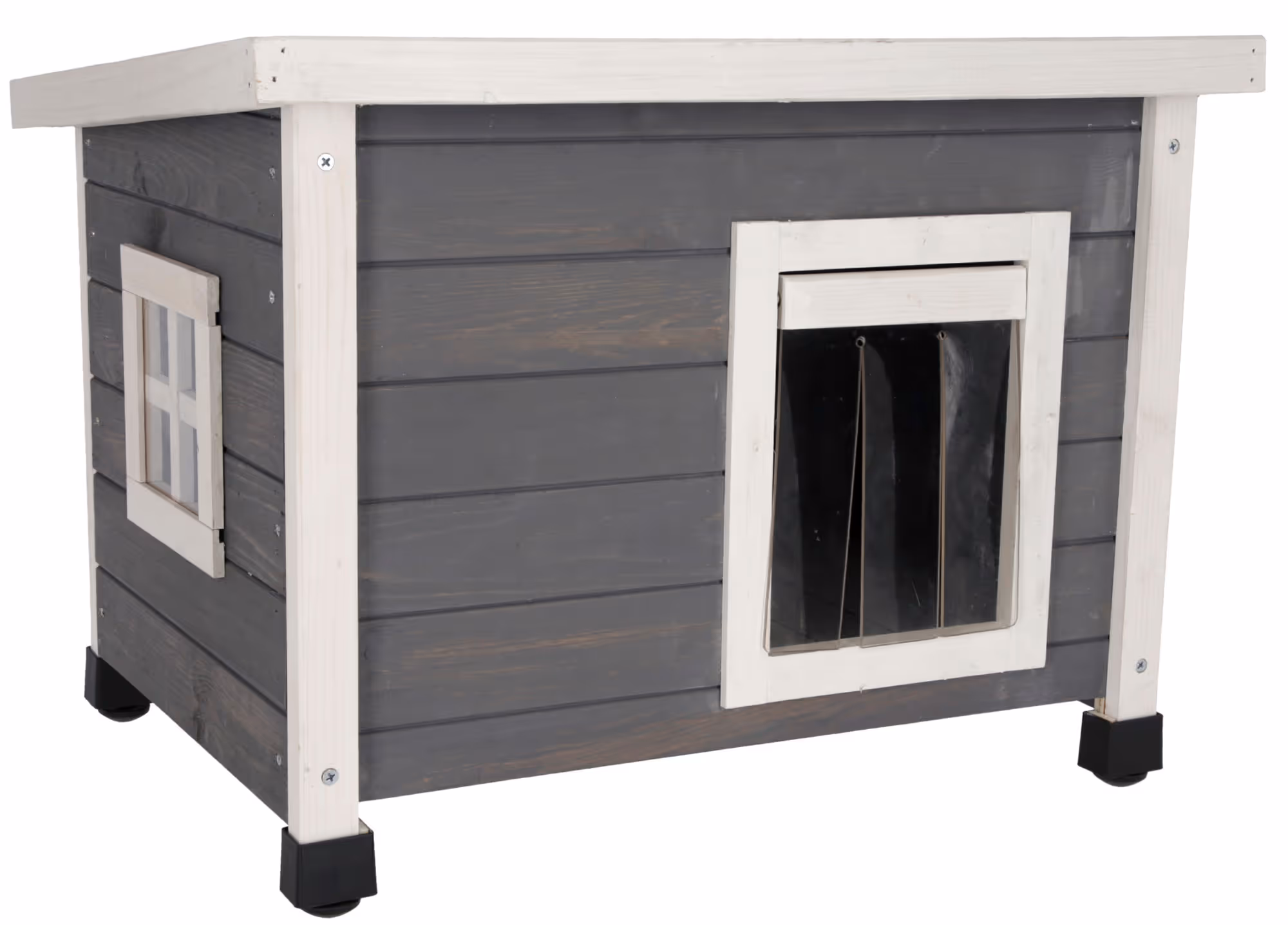 Maison pour chat Rustica gris/blanc, 57X45X43cm