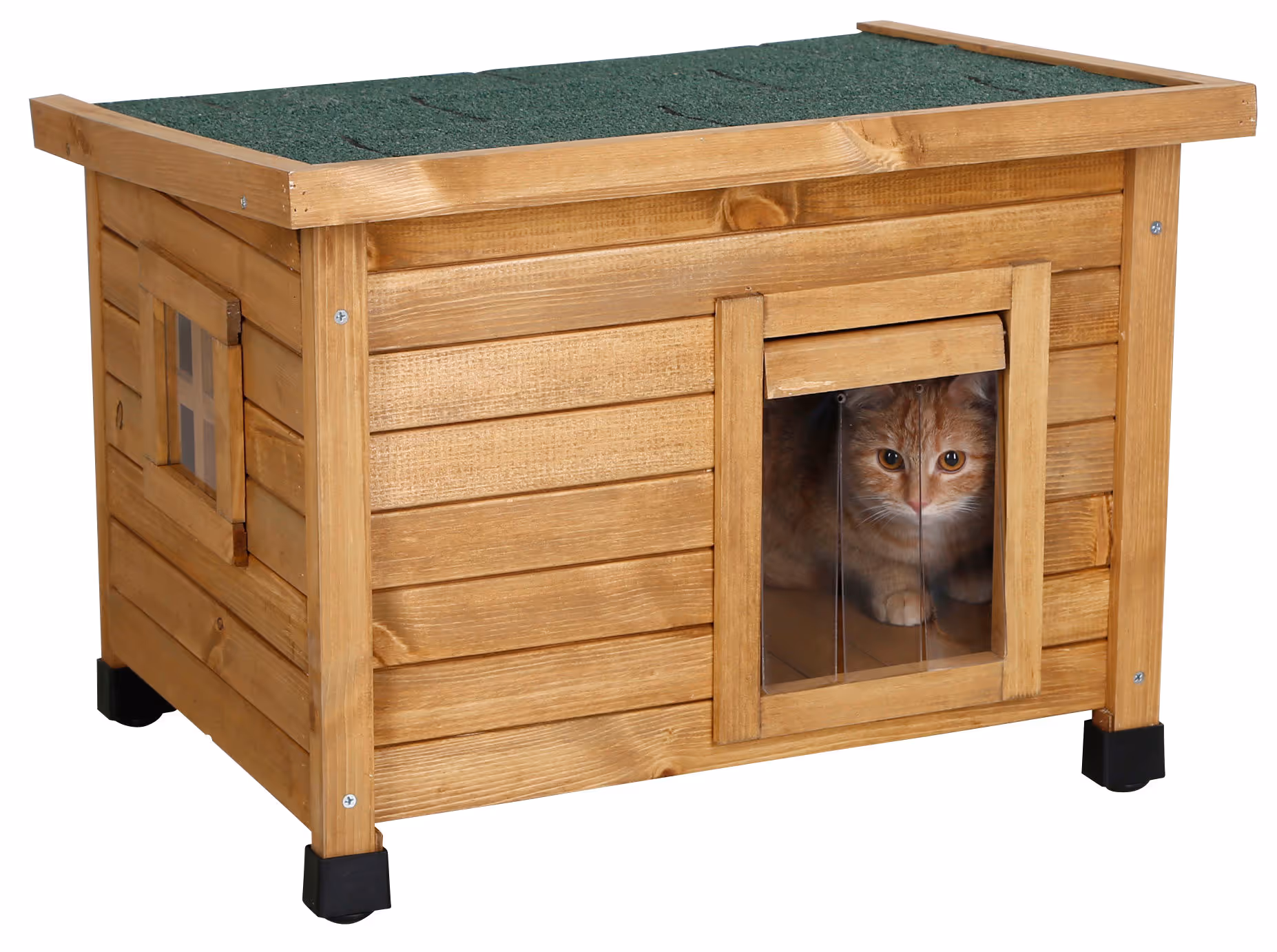Maison pour chat Rustica marron/vert, 57X45X43cm
