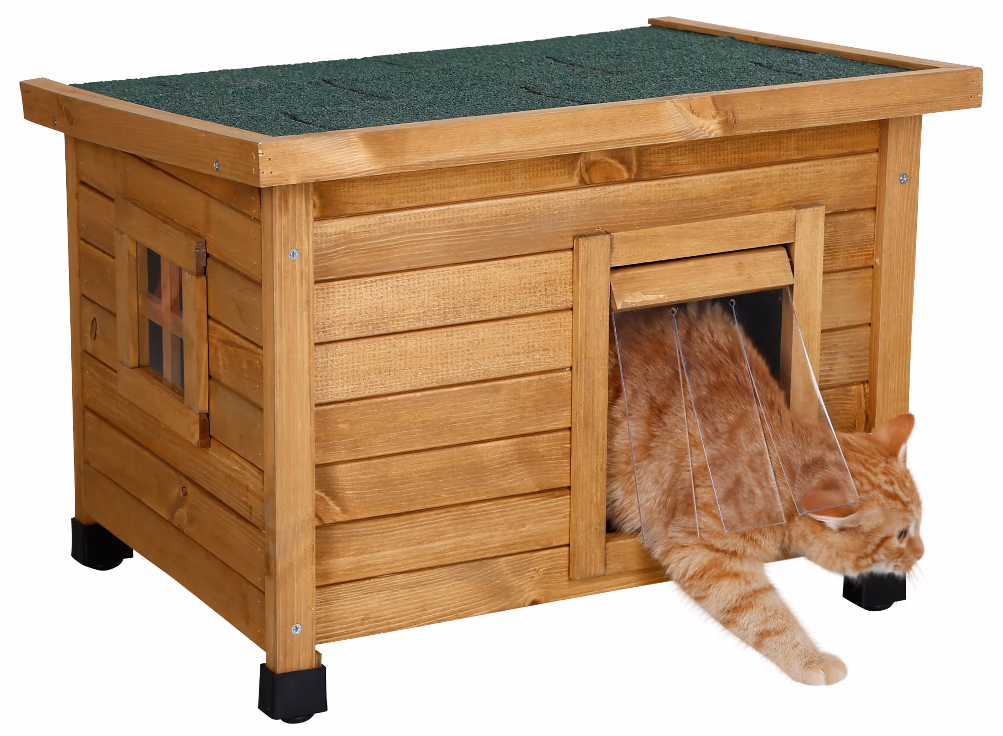 Maison pour chat Rustica marron/vert, 57X45X43cm