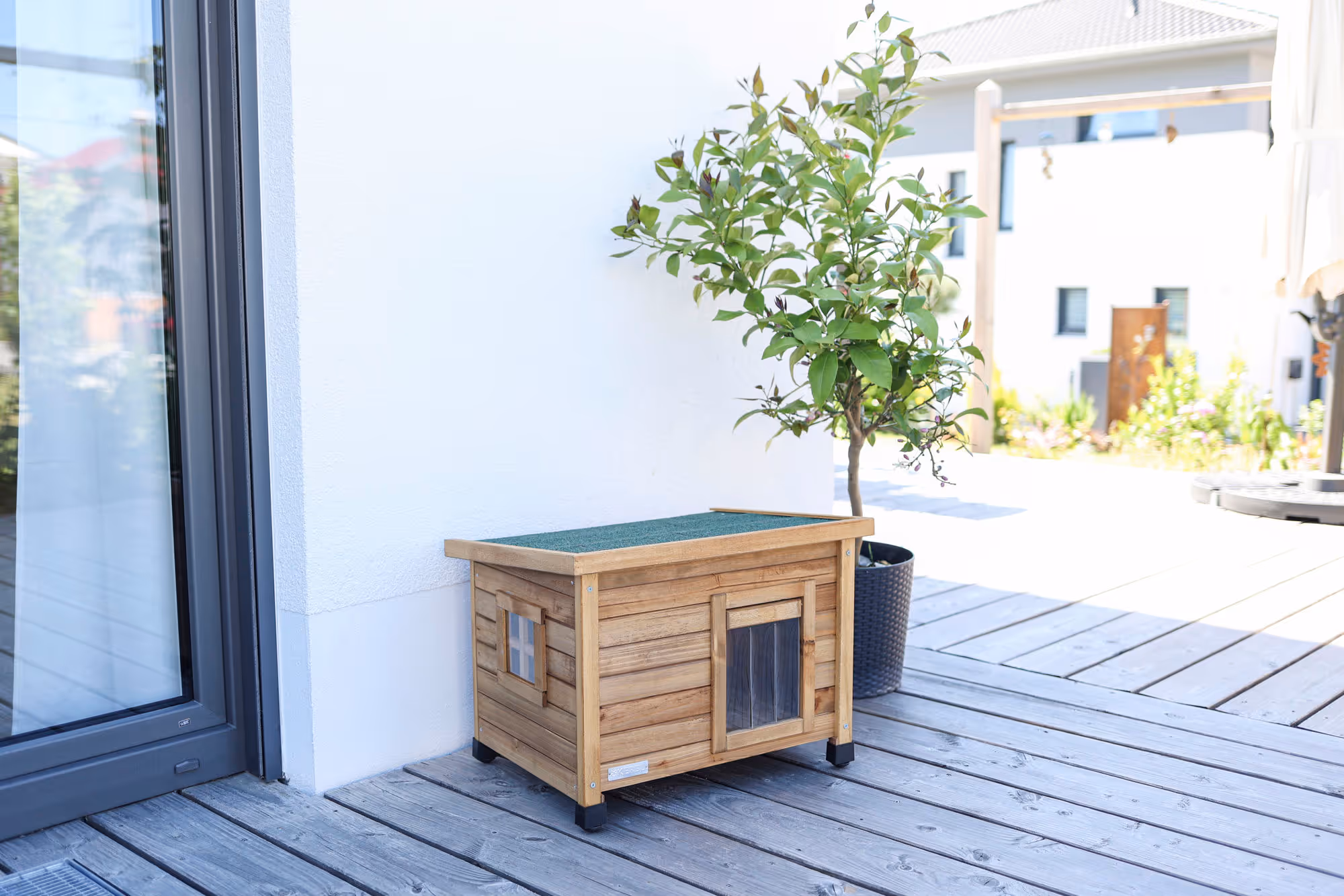 Maison pour chat Rustica marron/vert, 57X45X43cm
