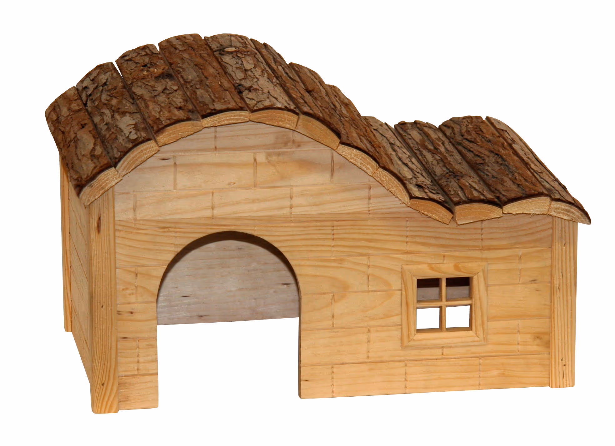 Maison pour rongeur Nature, toit galbé, 40X25X25cm