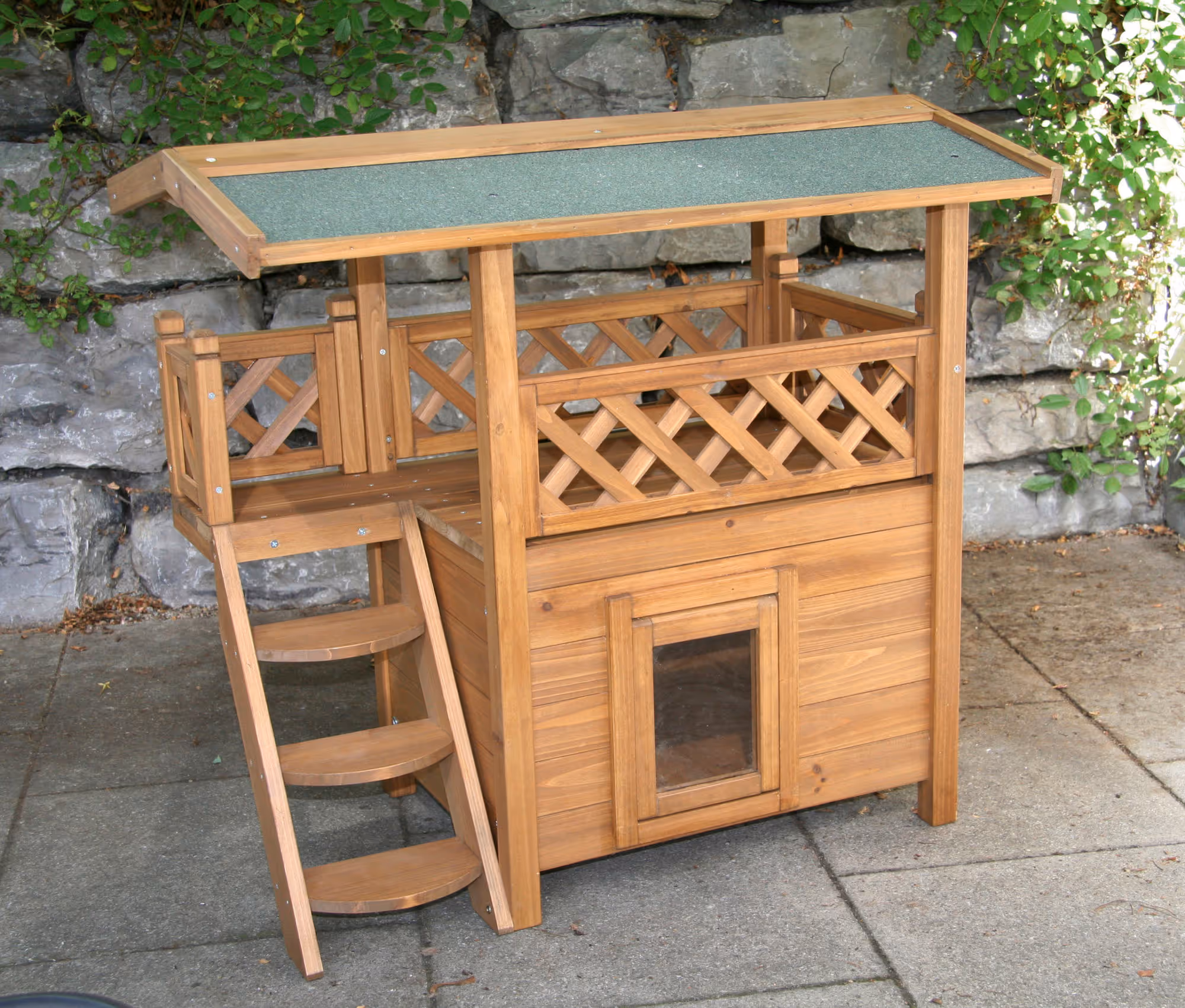 Maisonnette pour chat Lodge marron/vert, 77X50X73cm