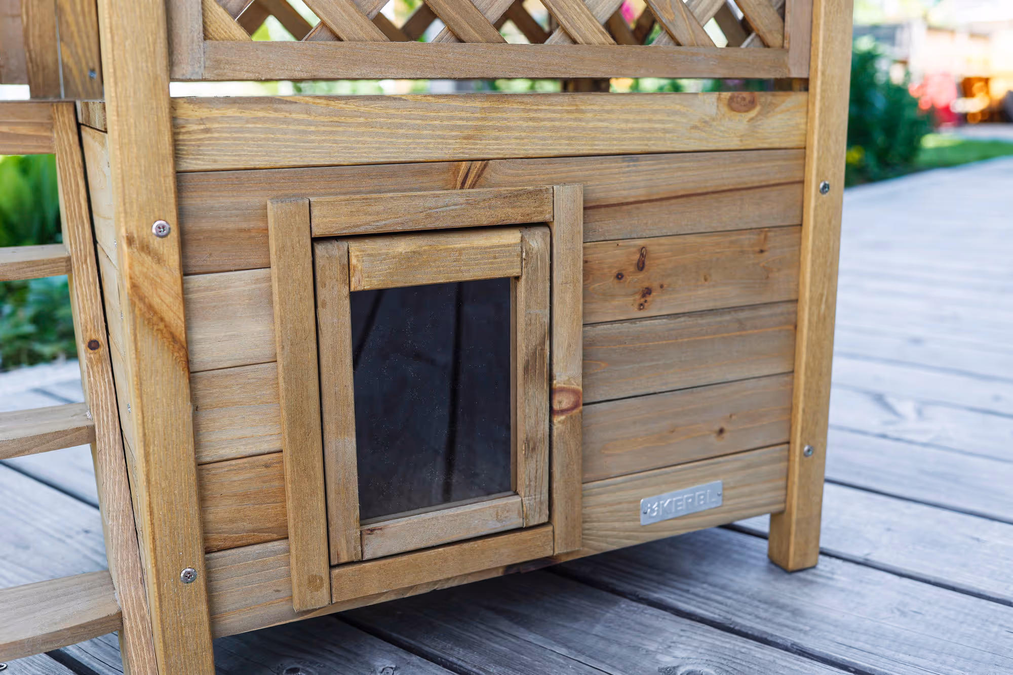 Maisonnette pour chat Lodge marron/vert, 77X50X73cm