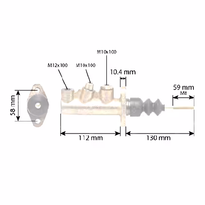 Maître cylindre de frein Landini 3305623M92 adaptable
