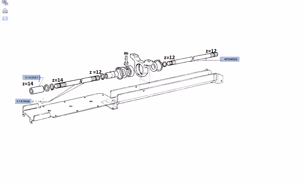 Manchon liaison Z14 avant arrière arbre pont avant FIAT 5150124 adaptable