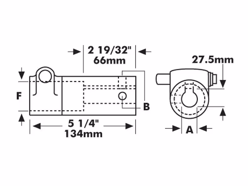 Manchon pour arbre - Ø alésage15/16'' x Cannelure femelle 1 3/8'' - 6 avec Vis de blocage.