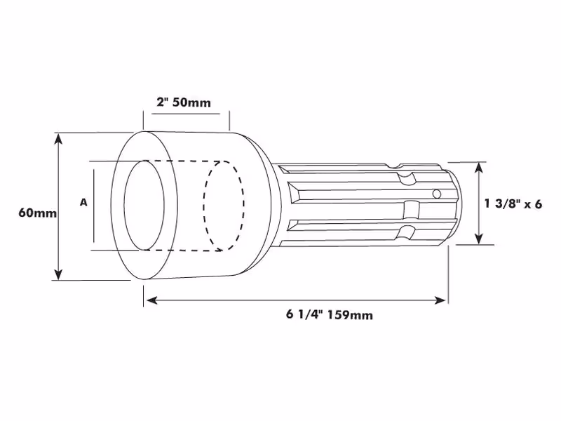 Manchon pour arbre - Ø alésage25mm x Cannelure mâle 1 3/8'' - 6.