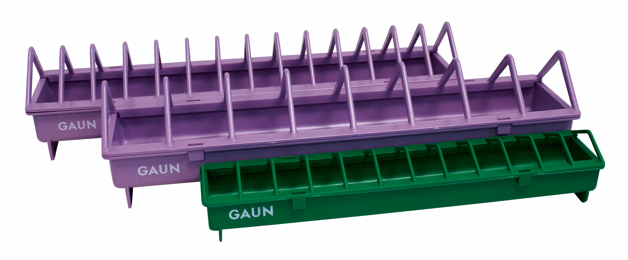 Mangeoire poule 10x50 cm plastique, violet
