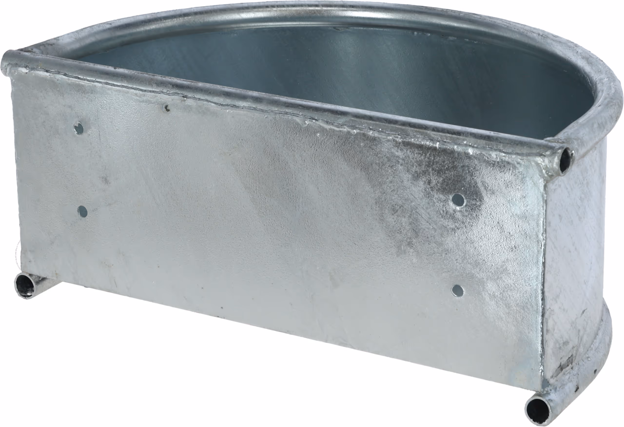 Mangeoire semi-circulaire galva, bouchon, 28L