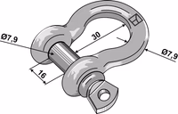 Manille 7,9mm galvanisées
