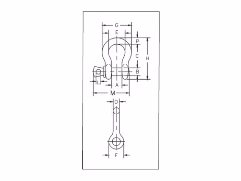 Manille d'ancrage à vis G209 - SWL: 2T, Taille 12.70mm (5 pièces)